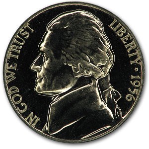 1956 Jefferson Nickel Gem Proof 1956 Jefferson Nickel Gem Proof